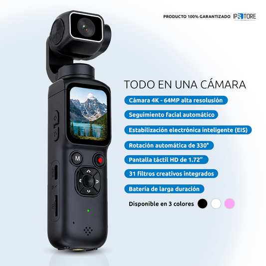 Cámara Vlog 4K ZIHOTEK – 64MP, Estabilización Inteligente, Rendimiento de Alta Gama
