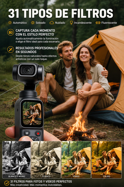 Cámara Vlog 4K ZIHOTEK – 64MP, Estabilización Inteligente, Rendimiento de Alta Gama