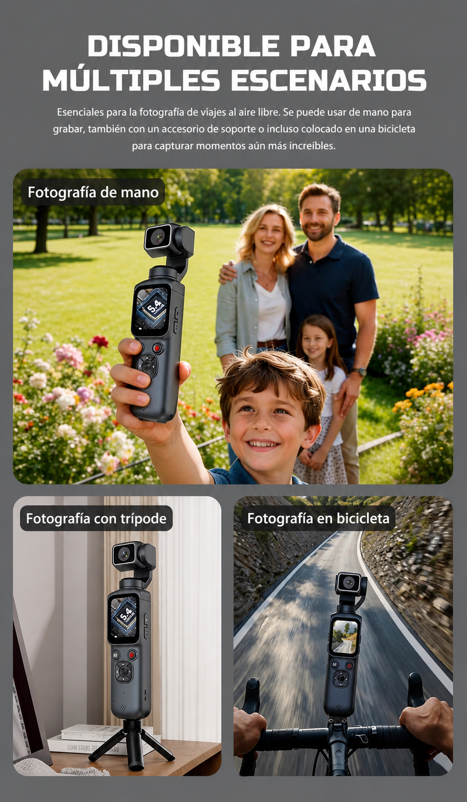 Cámara Vlog 4K ZIHOTEK – 64MP, Estabilización Inteligente, Rendimiento de Alta Gama