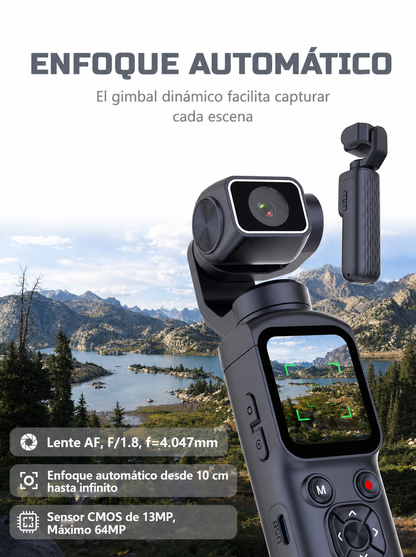 Cámara Vlog 4K ZIHOTEK – 64MP, Estabilización Inteligente, Rendimiento de Alta Gama