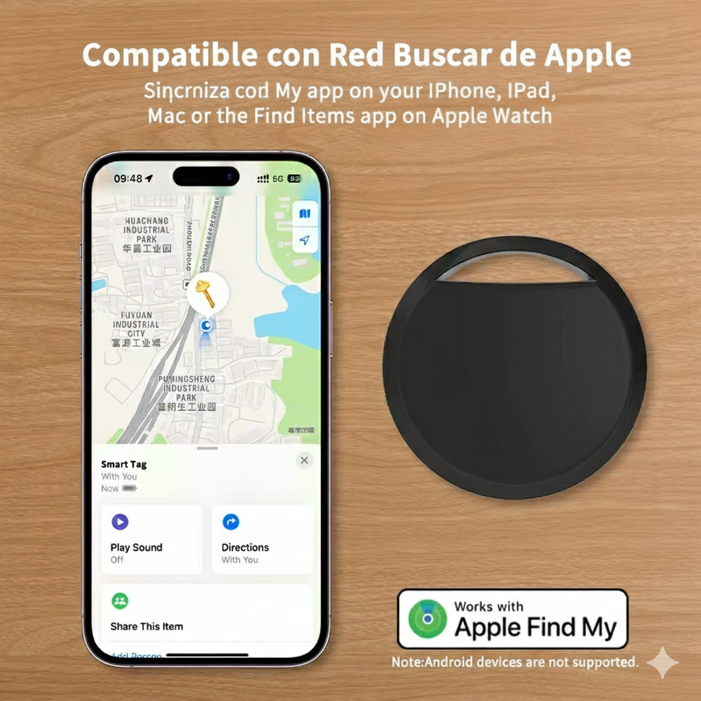 Kingtodo Smart Tag MFi | Tracker GPS para Llaves, Billetera y Equipaje
