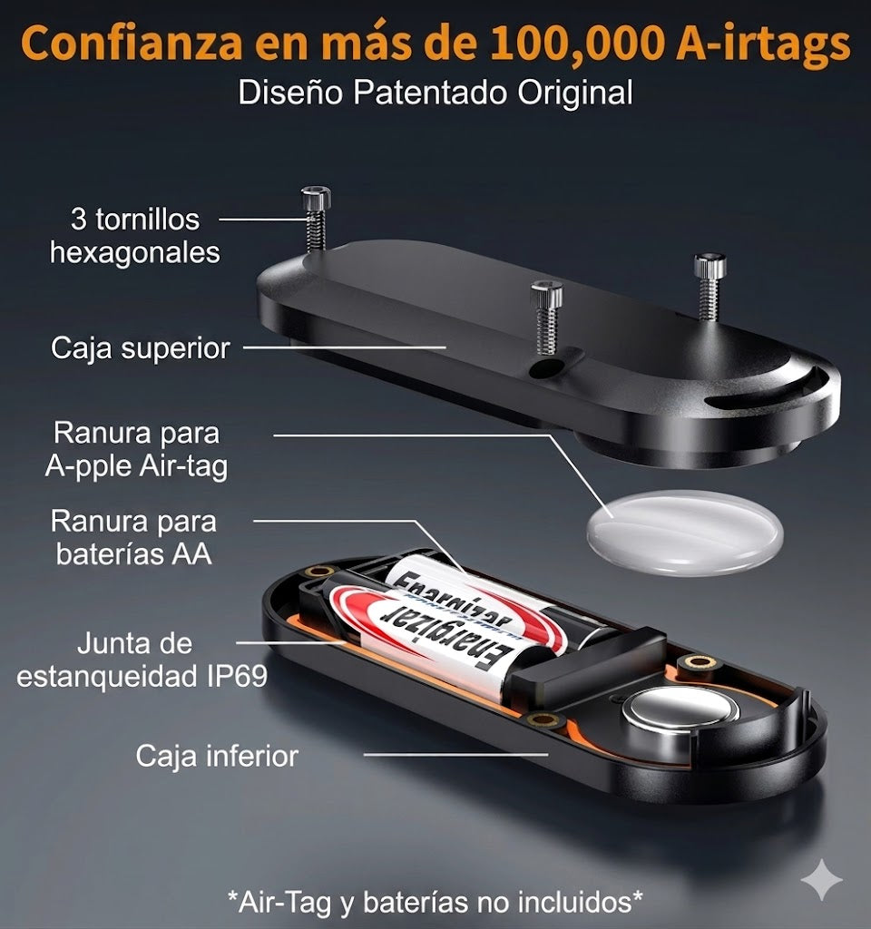 Funda AirTag Magnética Impermeable Batería Extendida