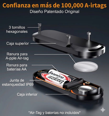 Funda AirTag Magnética Impermeable Batería Extendida