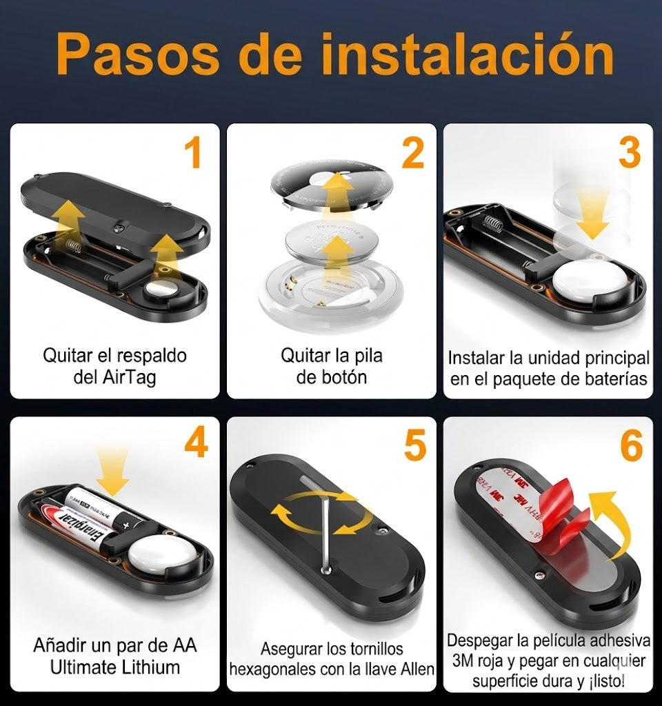 Funda AirTag Magnética Impermeable Batería Extendida