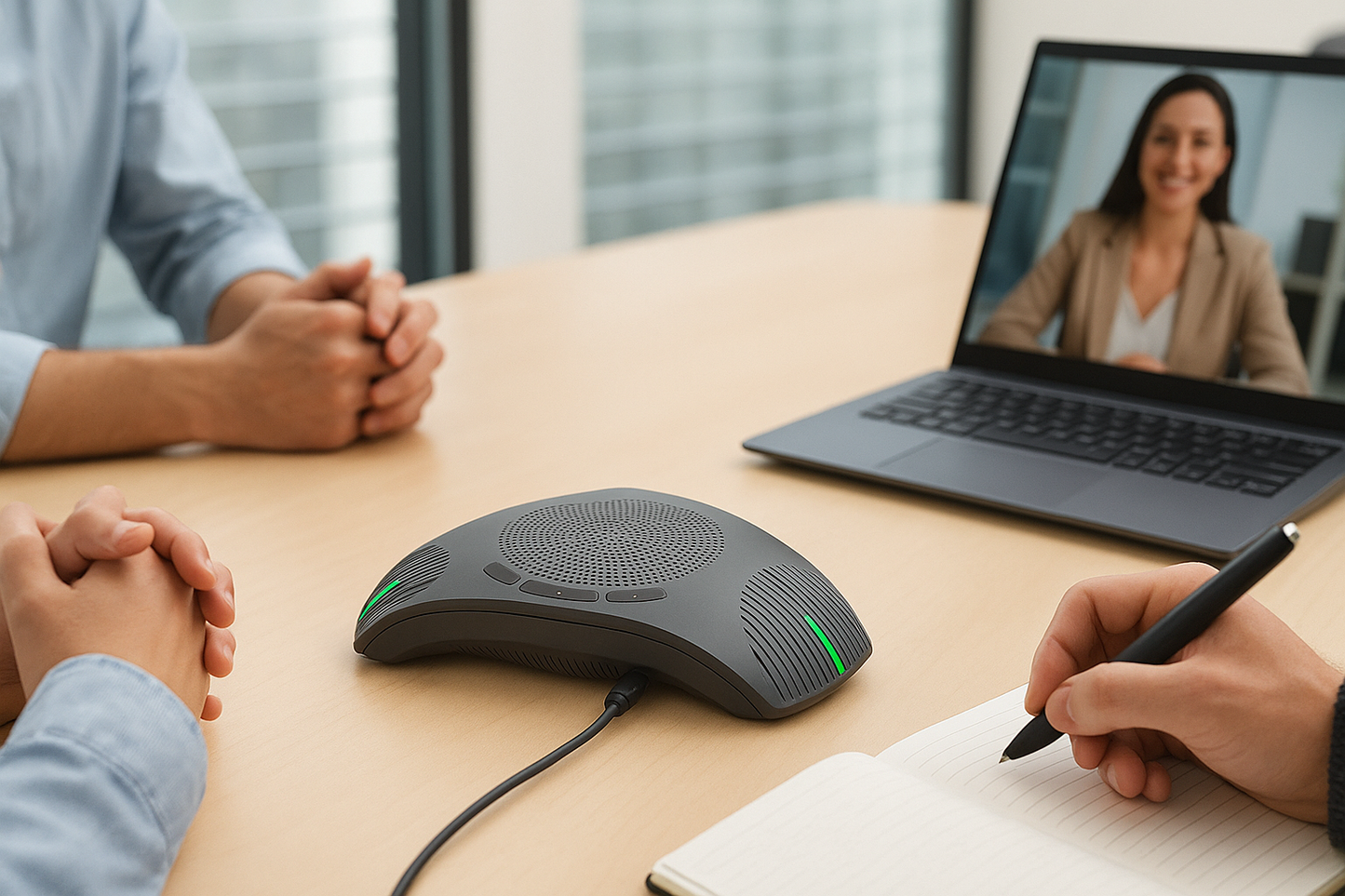 Micrófono de conferencia USB con altavoz para reuniones claras