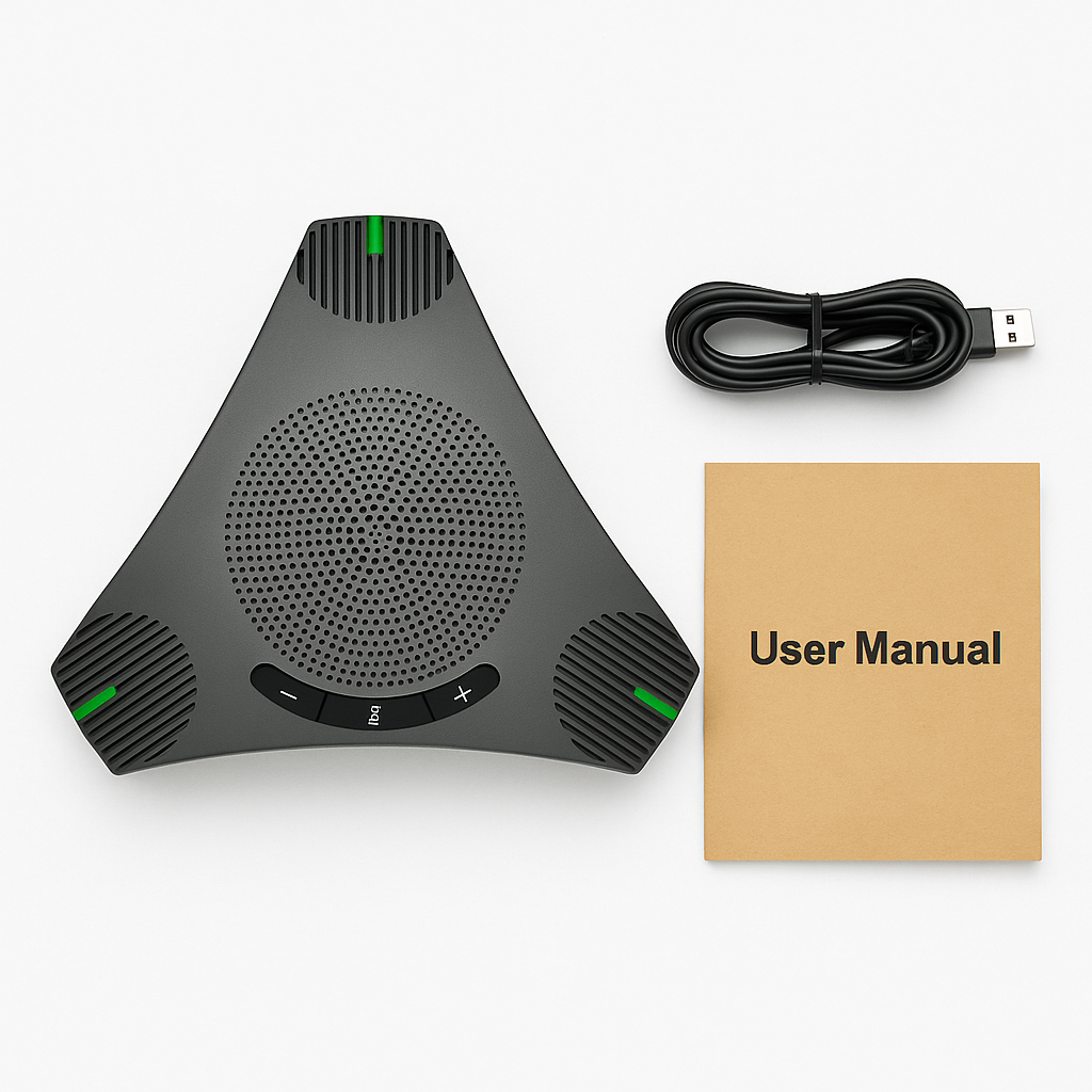 Micrófono de conferencia USB con altavoz para reuniones claras