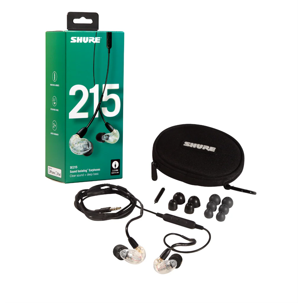 Auricular Shure SE215-CL-UNI (transparente) In-Ear - Sonido Profesional y Aislamiento Superior