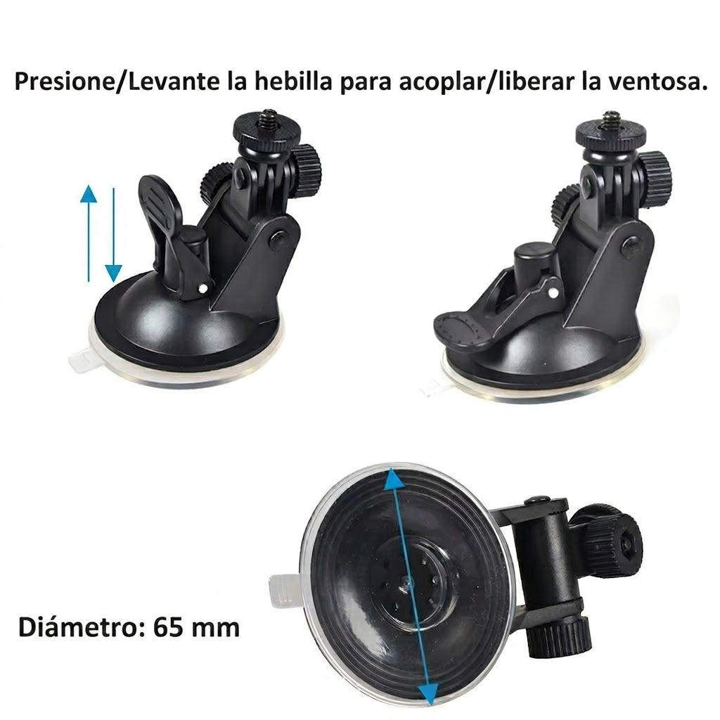 Ventosa GoPro para Auto Soporte Cámara de Acción y Monopié